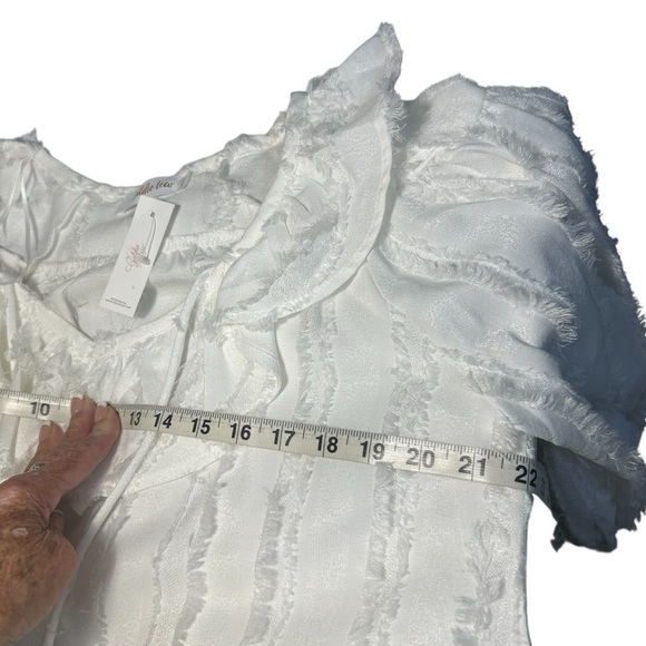 NWT Goldie Lew Olsen Blouse Ruffled Lace Blouse Sz Small - Picture 8 of 10